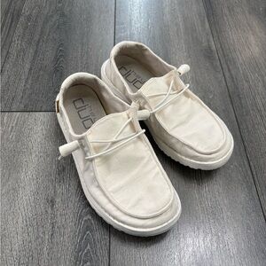 HEY DUDE • “Wendy” White Slip Ons
